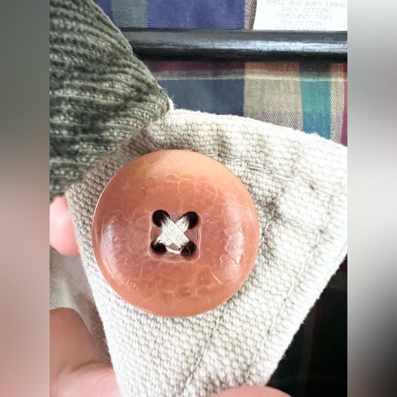 LL Bean vintage field jacket chore coat cotton canvas corduroy collar fall M/L - Picture 2 of 11